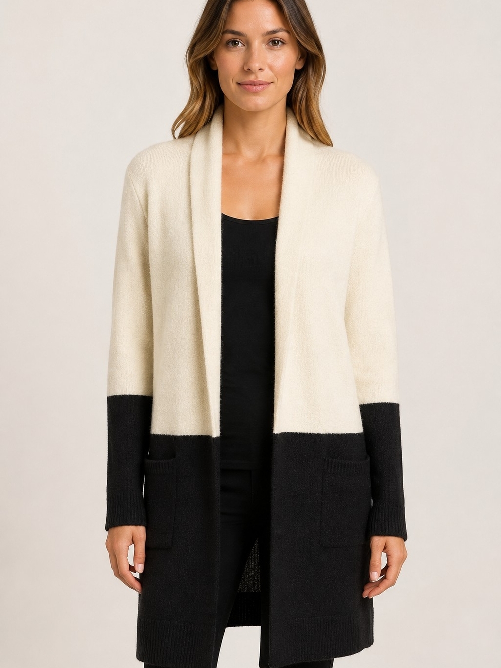 Michael Michael Kors Colourblock Open-Front Cardigan Size Medium